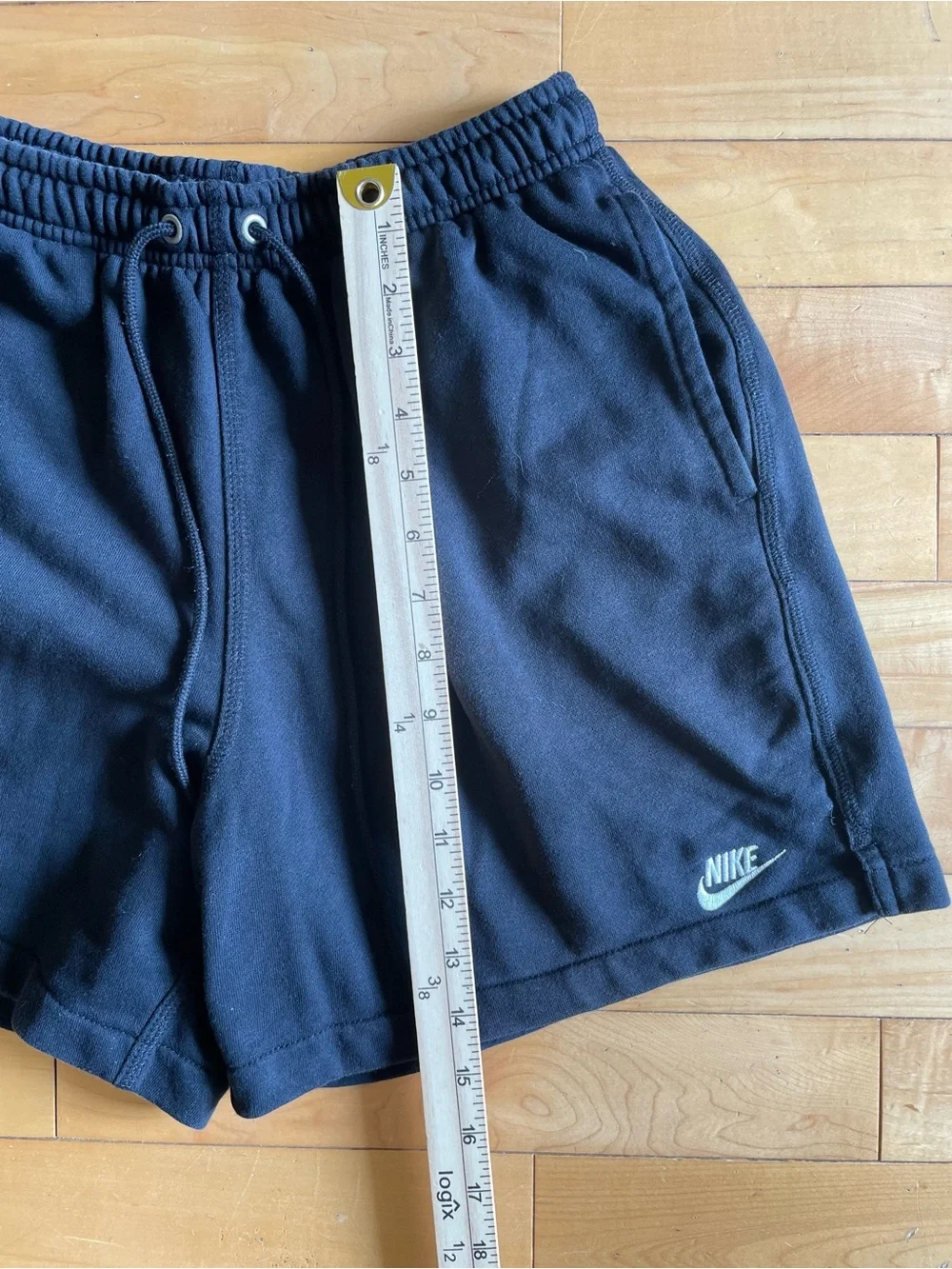 Nike Men’s Black Cotton Drawstring Shorts, 5” Inseam, SIZE S